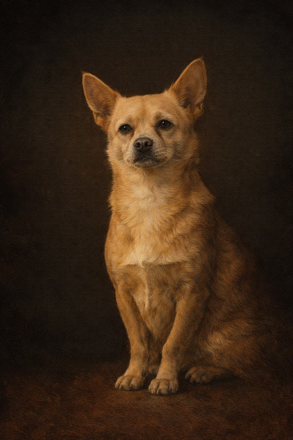 After — Mercy-reviewed oil painting of Small Dog in the Old Masters tradition